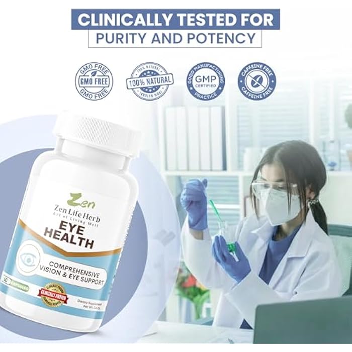 ZEN LIFE HERB Eye Health with Panax Notoginseng Astaxanthin Lutein and Zeaxanthin (60 Capsules) | GMP Certified - Image 5