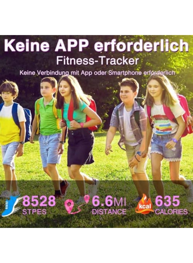 Kids Digital Fitness Tracker Watch with LED Display, 5-15 Years Waterproof Wrist Watch without App with Pedometer Alarm Clock for Kids Boys Girls Teens (Purple) - Image 2