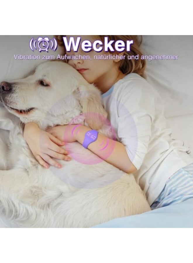 Kids Digital Fitness Tracker Watch with LED Display, 5-15 Years Waterproof Wrist Watch without App with Pedometer Alarm Clock for Kids Boys Girls Teens (Purple) - Image 4