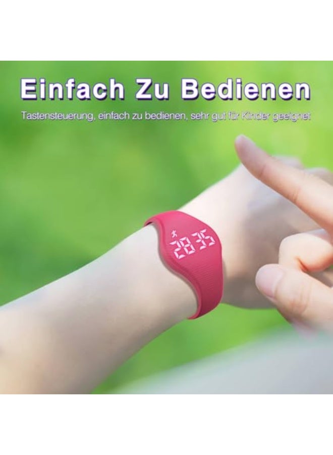 Kids Digital Fitness Tracker Watch with LED Display, 5-15 Years Waterproof Wrist Watch without App with Pedometer Alarm Clock for Kids Boys Girls Teens (Purple) - Image 3