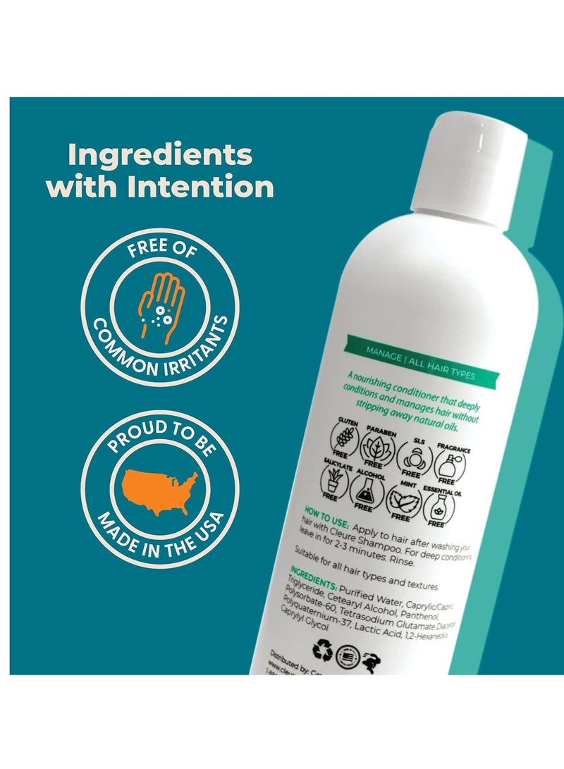 Cleure Cleure Hydrating Fragrance Free Conditioner - Hypoallergenic, SLS Free & Paraben Free - Unscented (12 Fl Oz, Pack of 1)  - Image 2
