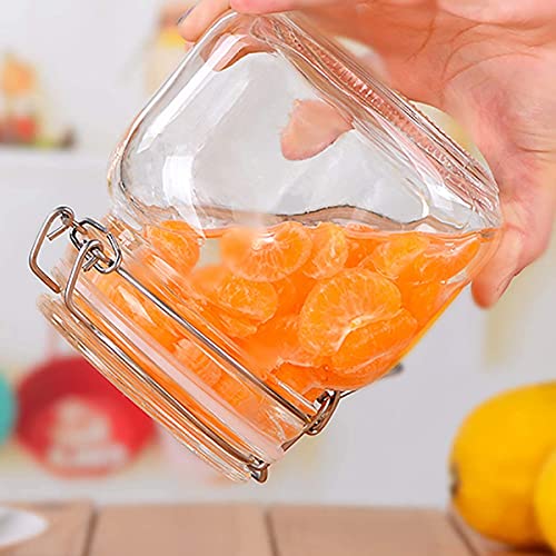 MARTVIA 500 ml Glass Jars with Airtight Lids Wide Mouth Storage Jars with Buckle Lid for Preserving Decorating Canning Jar Dry Food Storage Pasta Spice Beans Flour Set (Set of 6), Transparent - Image 4