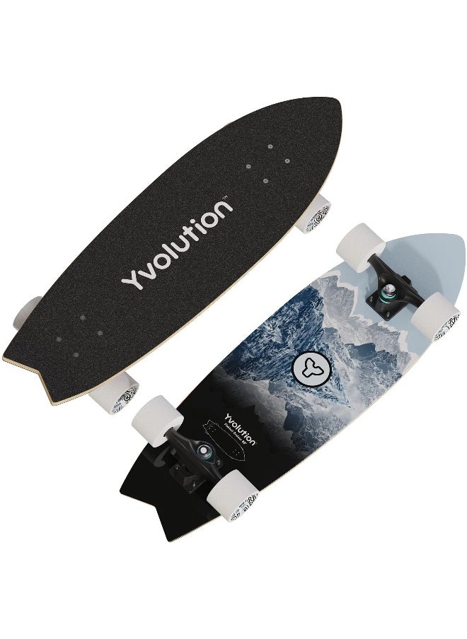 Yvolution Yvolution Dynamo Cruiser LED Skateboard (76 cm, Blue)  - Image 1