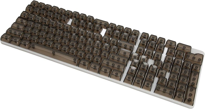 مجموعة أغطية مفاتيح من البلاستيك الشفاف عالي الجودة (PC Keycap Set)، بارتفاع CBSA وملمس مات (matte)، مصممة لتوفير راحة أثناء الاستخدام مع لوحات المفاتيح الميكانيكية (mechanical keyboards). تتوافق هذه الأغطية مع أنواع لوحات المفاتيح 61/64/68/87/104، ومتوفرة باللون الأسود (Black). - Image 1