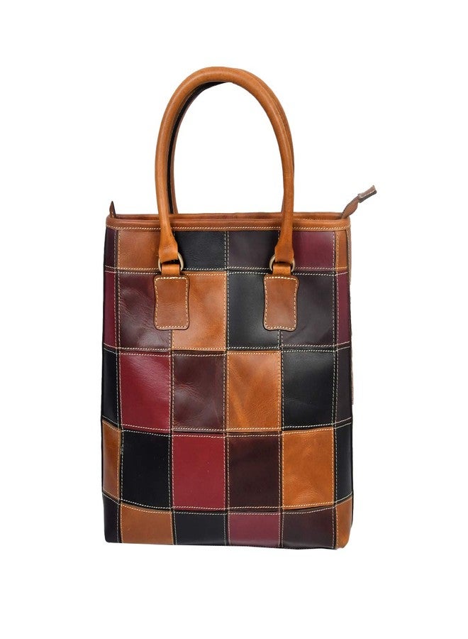 Celtic Premium Patchwork Leather Tote Bag for Women - Multi-Tone Handcrafted Carryall - Image 1