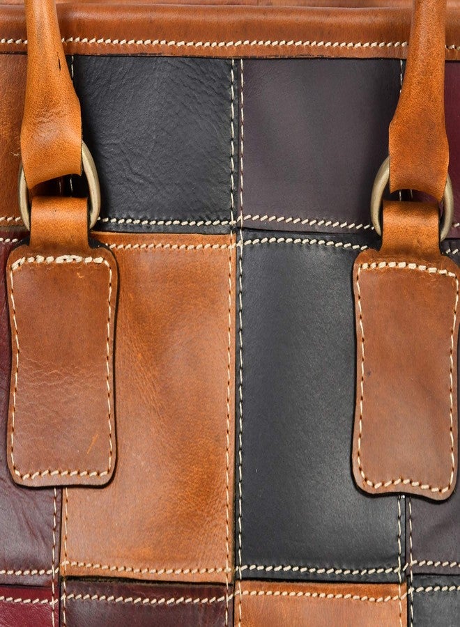 Celtic Premium Patchwork Leather Tote Bag for Women - Multi-Tone Handcrafted Carryall - Image 5