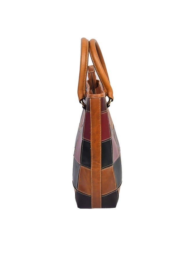 Celtic Premium Patchwork Leather Tote Bag for Women - Multi-Tone Handcrafted Carryall - Image 2