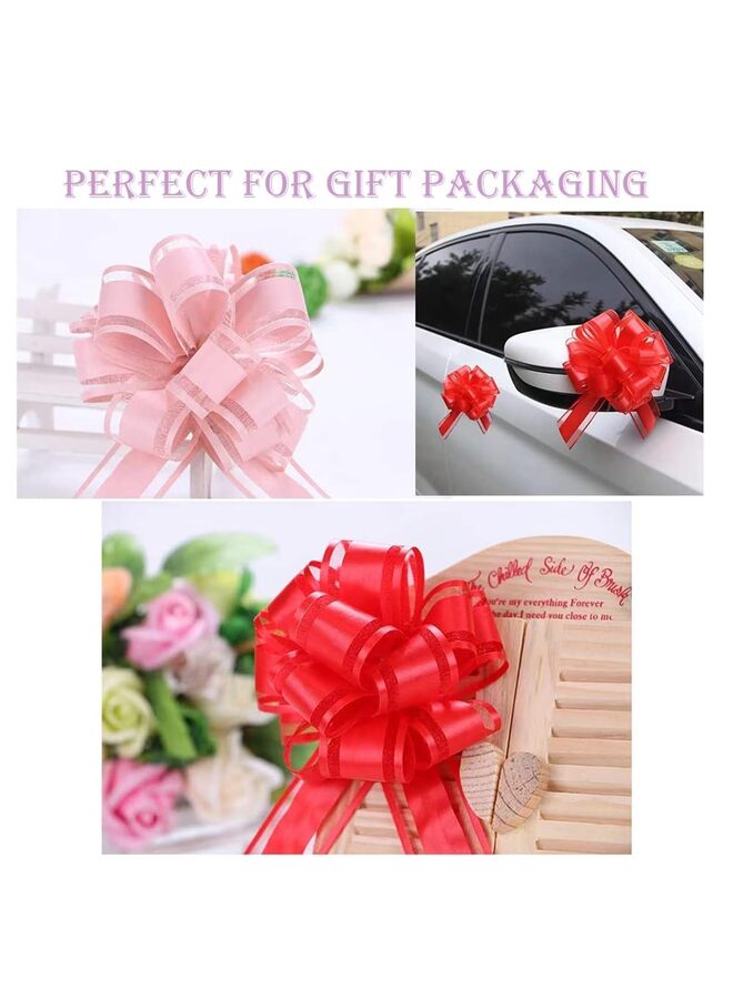 5 PCS Large pull bows,white Gift Bow,6 inches,for wrapping gift wedding ribbon bows or flower decorations, Christmas,party birthday,Valentine's Day gift wrapping(white)(White) - Image 3