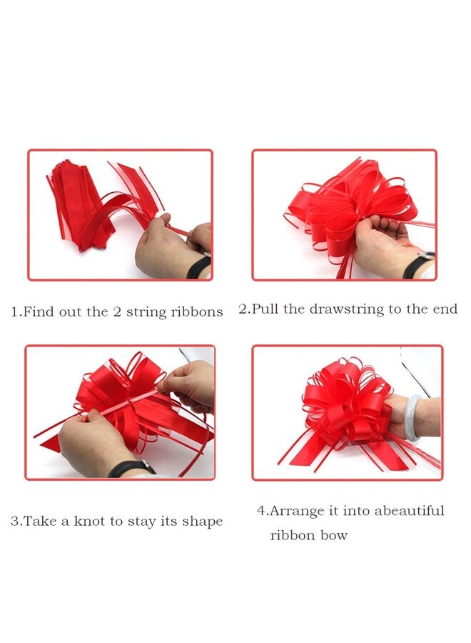 5 PCS Large pull bows,white Gift Bow,6 inches,for wrapping gift wedding ribbon bows or flower decorations, Christmas,party birthday,Valentine's Day gift wrapping(white)(White) - Image 2