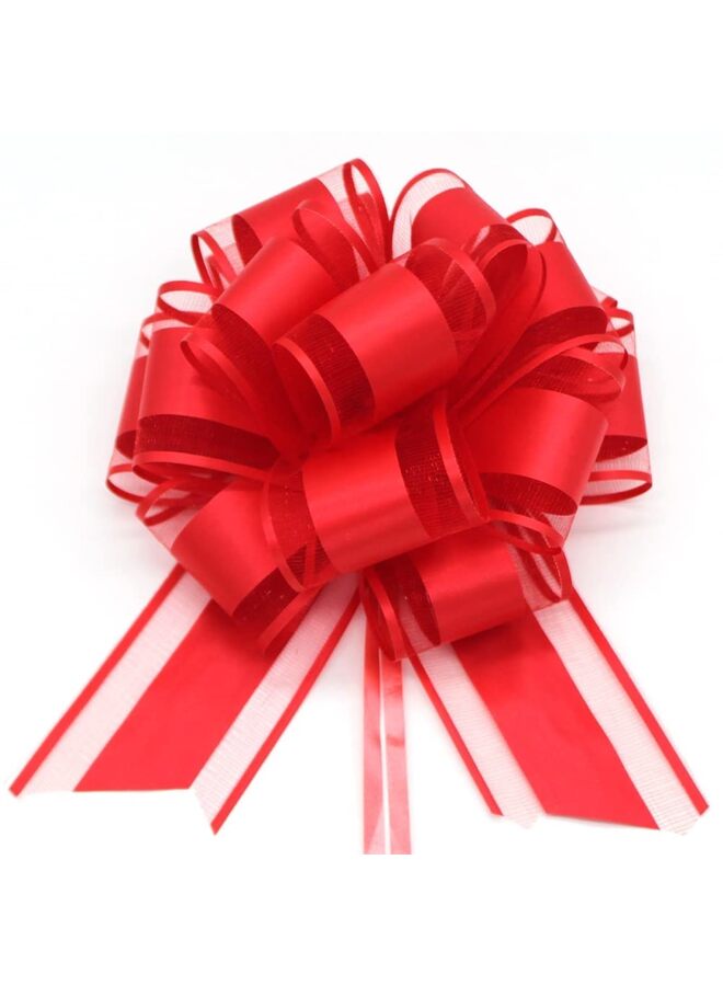 5 PCS Large pull bows,white Gift Bow,6 inches,for wrapping gift wedding ribbon bows or flower decorations, Christmas,party birthday,Valentine's Day gift wrapping(white)(White) - Image 1