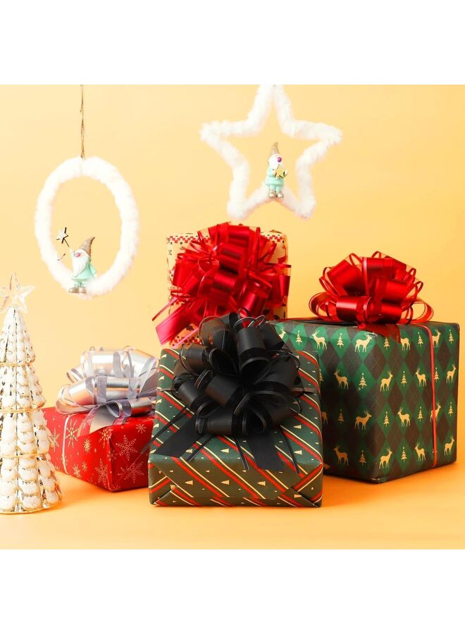 5 PCS Large pull bows,white Gift Bow,6 inches,for wrapping gift wedding ribbon bows or flower decorations, Christmas,party birthday,Valentine's Day gift wrapping(white)(White) - Image 4