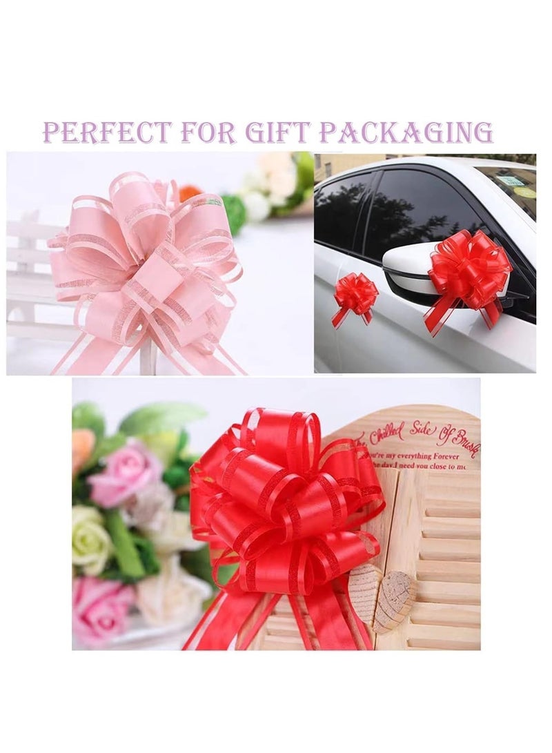 5 PCS Large pull bows,white Gift Bow,6 inches,for wrapping gift wedding ribbon bows or flower decorations, Christmas,party birthday,Valentine's Day gift wrapping(white)(White) - Image 2