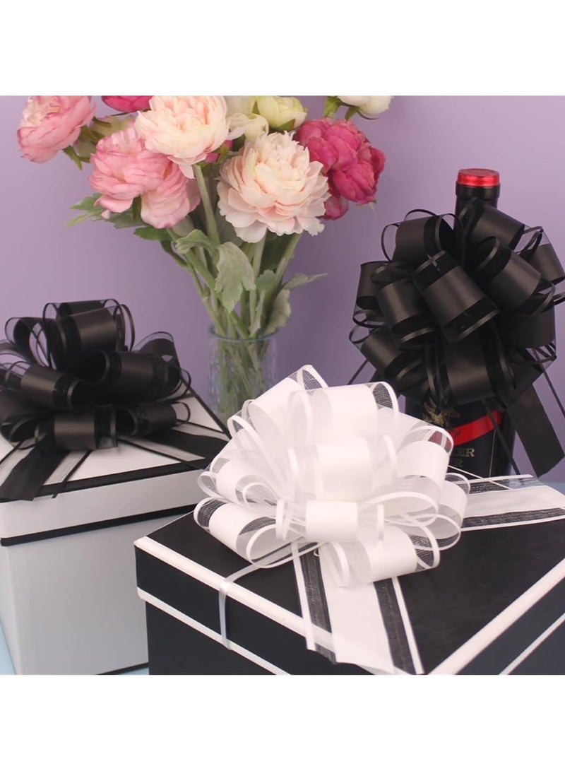 5 PCS Large pull bows,white Gift Bow,6 inches,for wrapping gift wedding ribbon bows or flower decorations, Christmas,party birthday,Valentine's Day gift wrapping(white)(White) - Image 4