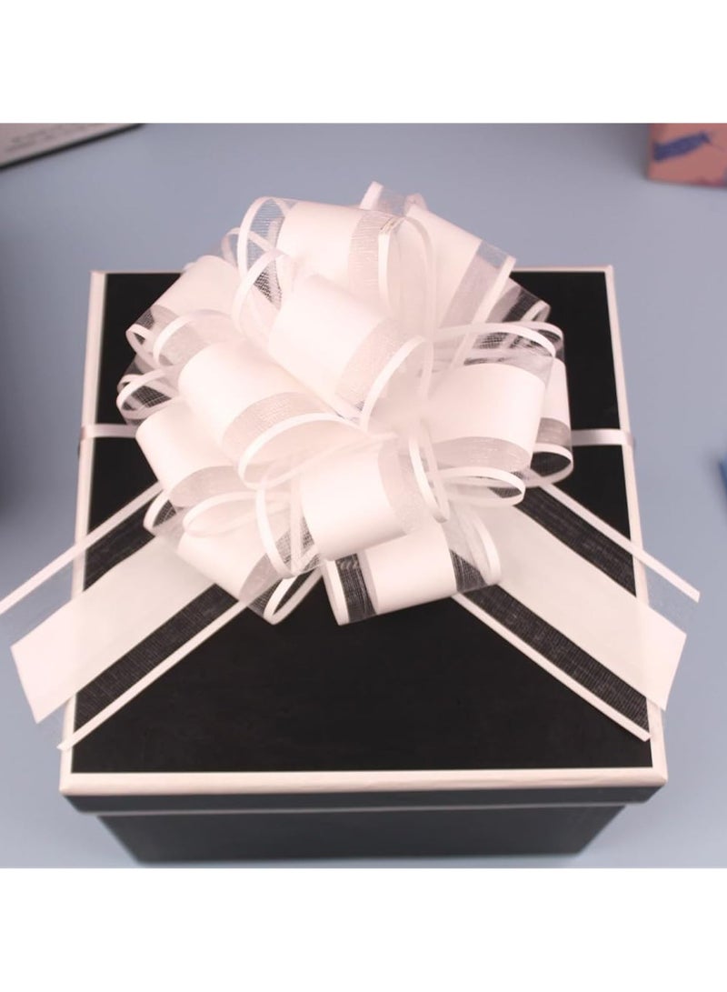 5 PCS Large pull bows,white Gift Bow,6 inches,for wrapping gift wedding ribbon bows or flower decorations, Christmas,party birthday,Valentine's Day gift wrapping(white)(White) - Image 5