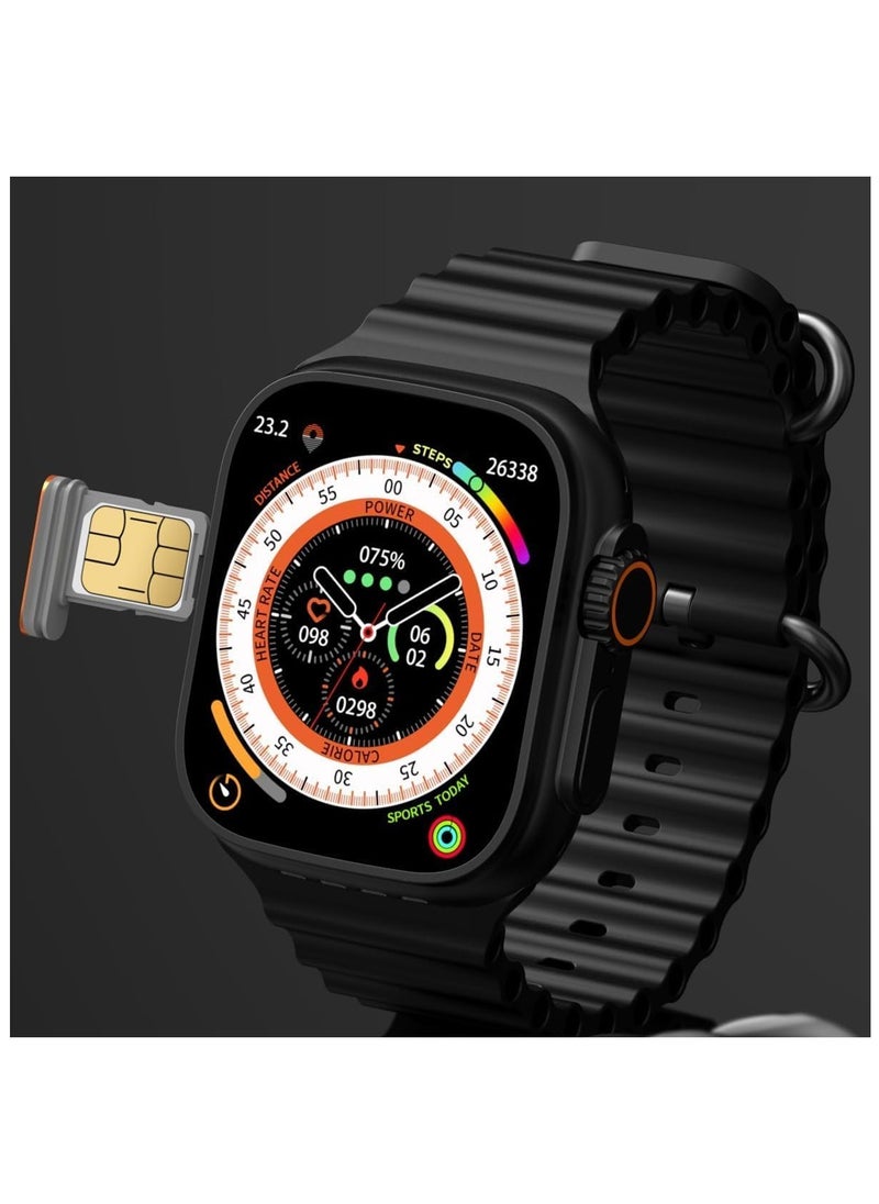 Telzeal TC 5G Smart Watch With Sim Slot 3 Pair Strap And Wireless Charger For Gents And Ladies  - Image 1