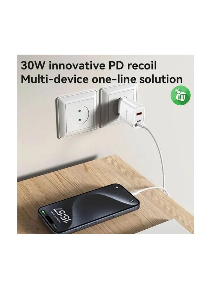 Yesido Yesido YC52 Triple Port Fast Charger with Lightning, Type-C and USB Ports, Includes Type-C and Lightning Cables for Charging Universal Devices  - Image 3