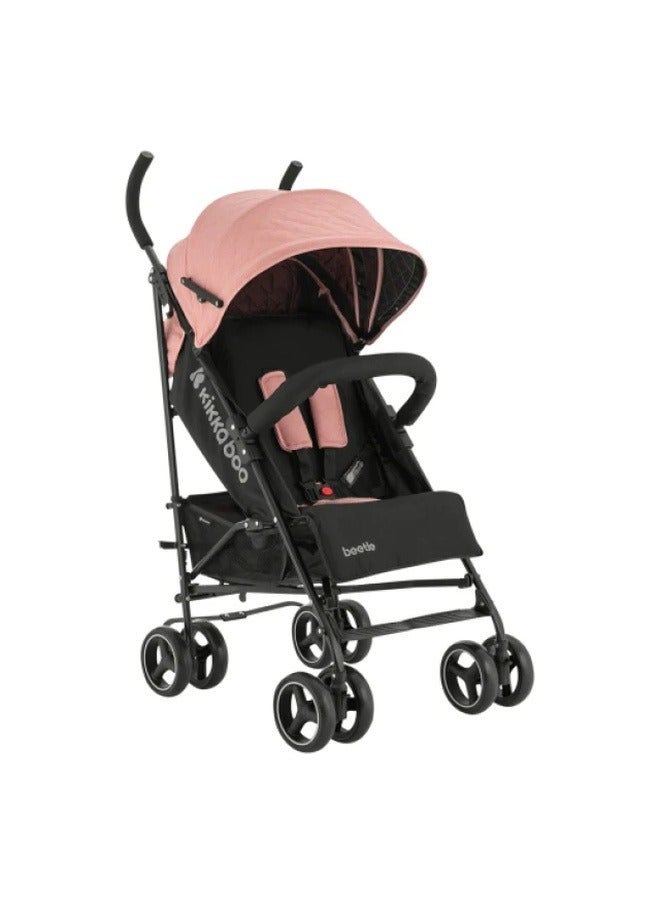 KIKKABOO Steel Frame Pushchair Basket Removable Front Wheels Pink - Image 1