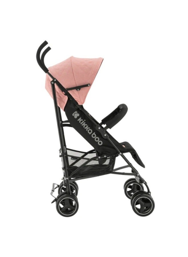 KIKKABOO Steel Frame Pushchair Basket Removable Front Wheels Pink - Image 3