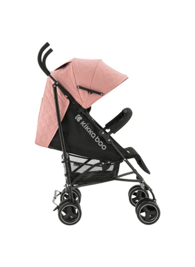 KIKKABOO Steel Frame Pushchair Basket Removable Front Wheels Pink - Image 4