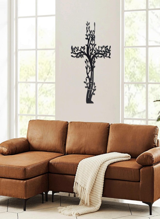 Ecqizer Unique Tree of Life Wall Cross, Artistic Cross Wall Decor, Ideal for Home & Kitchen, Subtle Wall Sculpture Art, 16 Ã- 11 Inch, balck - Image 5