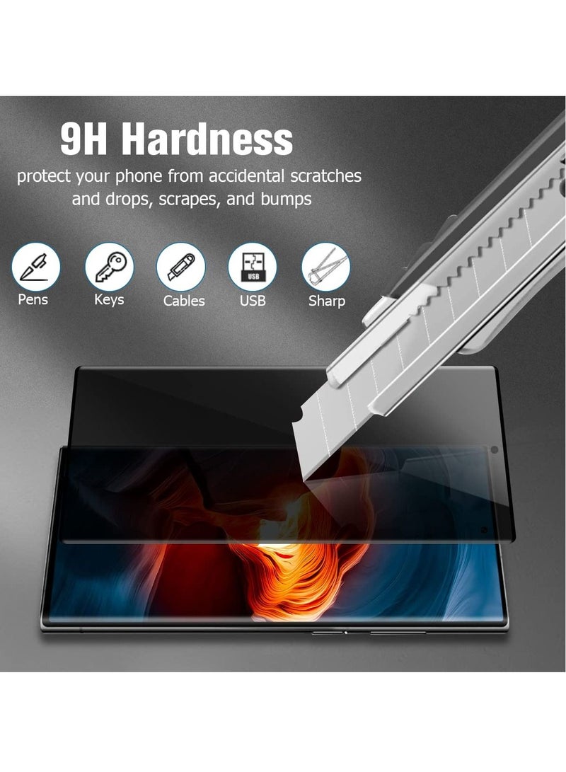 BORTONY S23 Ultra Screen Protector Privacy Mate with Camera Lens Protector 3D Curved Scratch Resistant Bubble Free Anti Spy Flexible Mate for Samsung Galaxy S23 Ultra - Image 3