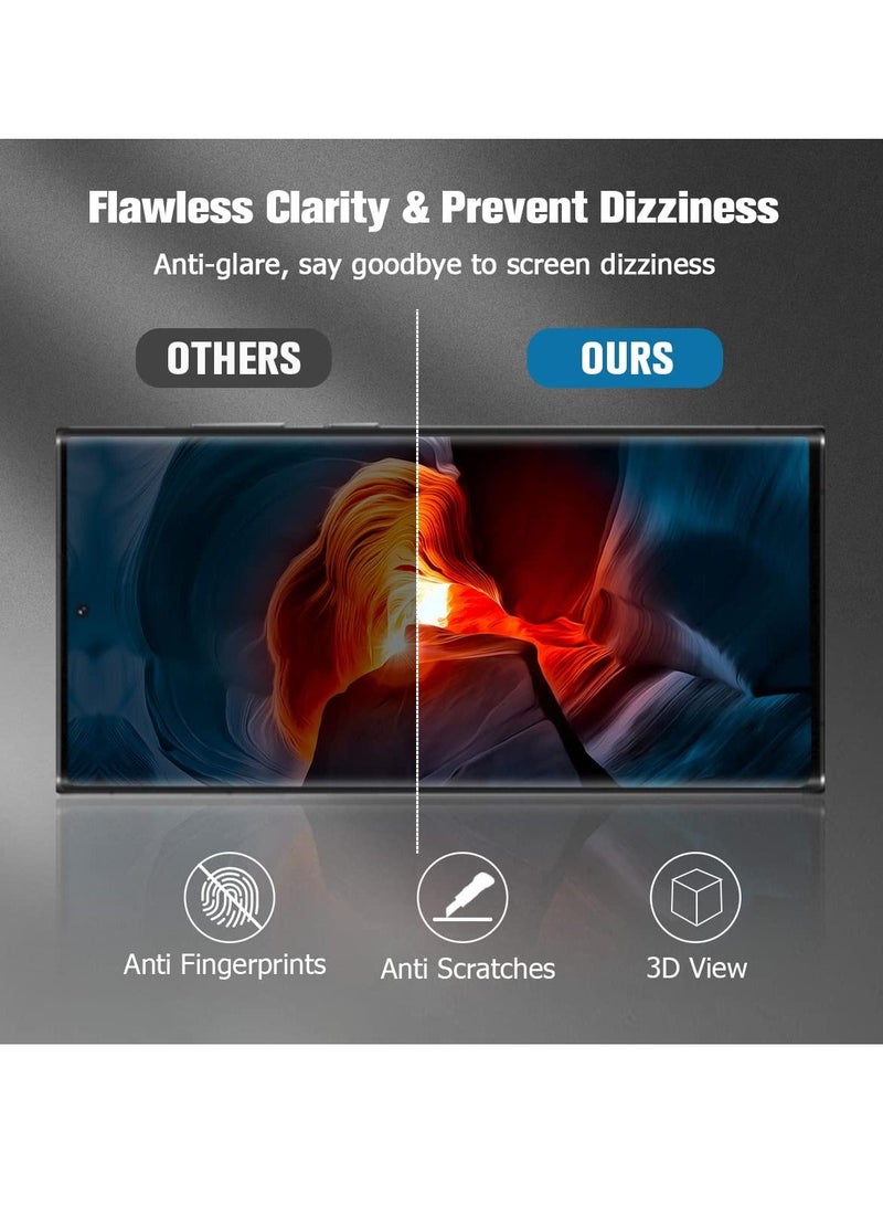 BORTONY S23 Ultra Screen Protector Privacy Mate with Camera Lens Protector 3D Curved Scratch Resistant Bubble Free Anti Spy Flexible Mate for Samsung Galaxy S23 Ultra - Image 4