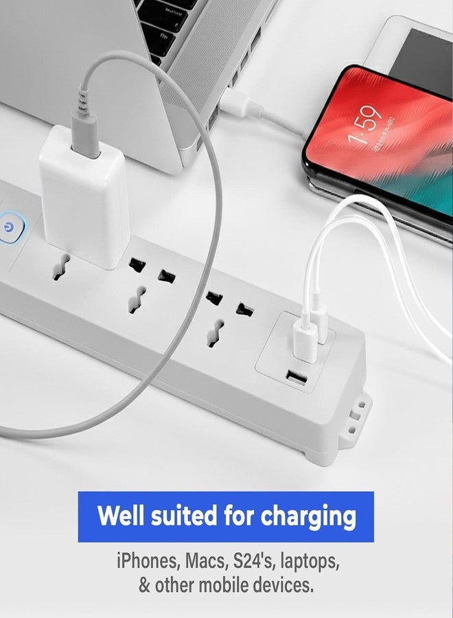 EMBOX لوحة تمديد EMBOX مزودة بمنفذ USB (2.4 أمبير) من النوع C | مفتاح رئيسي، حماية من ارتفاع التيار المفاجئ، مقابس عالمية 6 أمبير، مؤشر LED، 1500 واط، سلك تمديد بطول مترين - Image 5