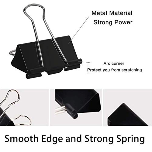 COLOGO Extra Large Binder Clips 2 Inch (48 Pack), Big Paper Clamps for Office and Home Supplies, Black - Image 2