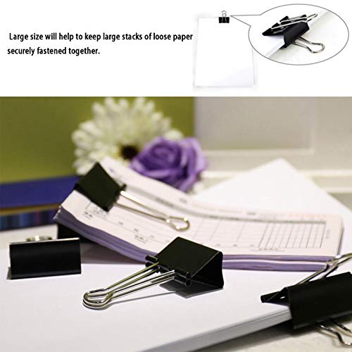 COLOGO Extra Large Binder Clips 2 Inch (48 Pack), Big Paper Clamps for Office and Home Supplies, Black - Image 4