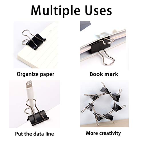 COLOGO Extra Large Binder Clips 2 Inch (48 Pack), Big Paper Clamps for Office and Home Supplies, Black - Image 5