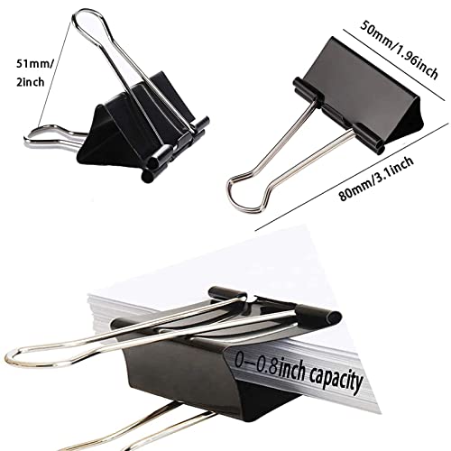 COLOGO Extra Large Binder Clips 2 Inch (48 Pack), Big Paper Clamps for Office and Home Supplies, Black - Image 3