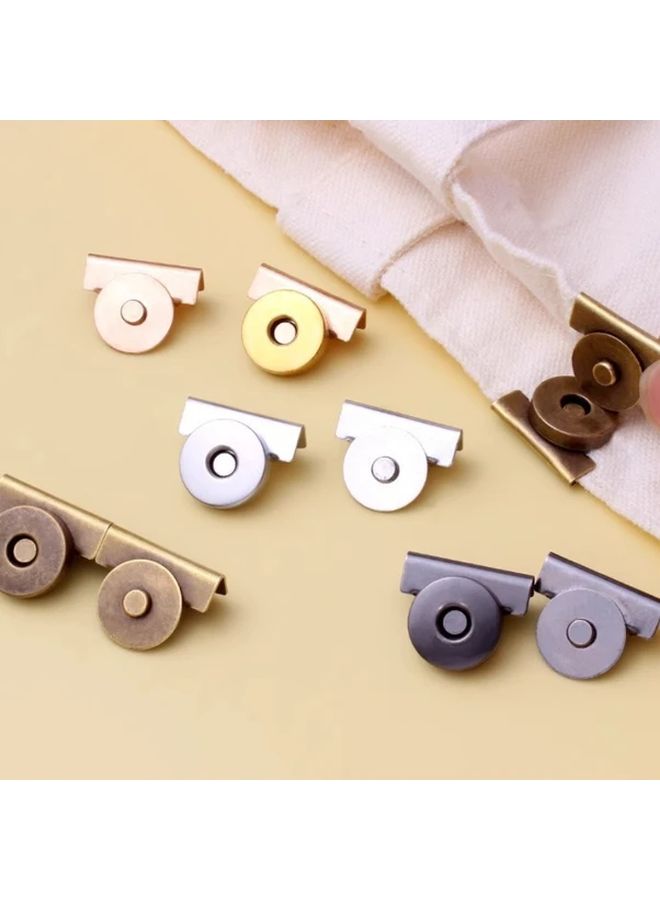 Silvery Magnetic Alloy Buckle 2 Pairs For Canvas Bags Clothing Hidden Button Closure - Image 1