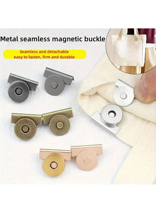 Silvery Magnetic Alloy Buckle 2 Pairs For Canvas Bags Clothing Hidden Button Closure - Image 4