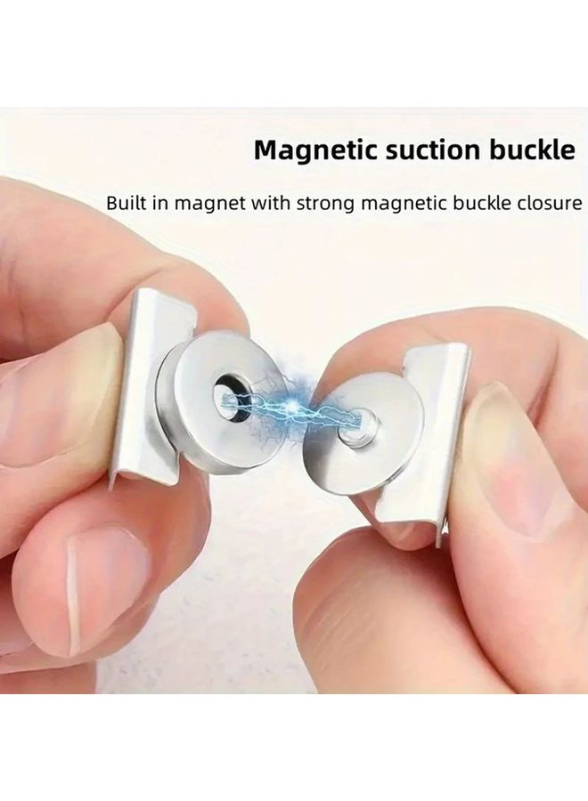 Silvery Magnetic Alloy Buckle 2 Pairs For Canvas Bags Clothing Hidden Button Closure - Image 3