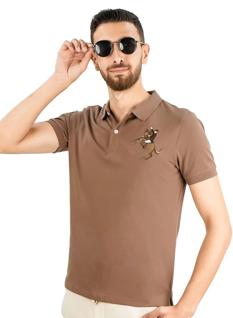 Men's Slim Fit Cotton Short Sleeve Napoleon Polo