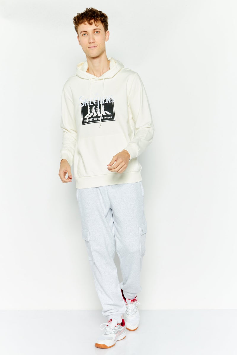 SKECHERS Men Sportswear Fit Long Sleeve Outdoor Hooded Sweatshirt, Off White - Image 2