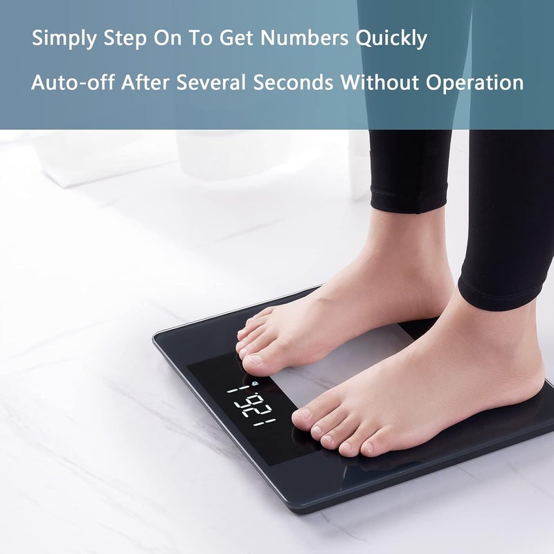 Vitafit Digital Bathroom Scale for Body Weight, Weighing Professional Since 2001, Crystal Clear LED and Step-On, Batteries Included, 400lb/182kg, Black - Image 3