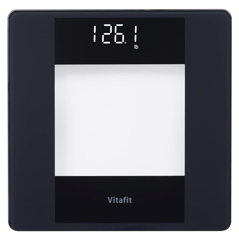 Vitafit Digital Bathroom Scale for Body Weight, Weighing Professional Since 2001, Crystal Clear LED and Step-On, Batteries Included, 400lb/182kg, Black - Image 1