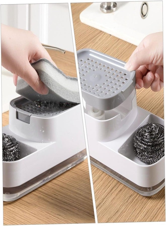 ACHARAJ Soap Dispenser for Kitchen Sink 2 in 1 with Sponge Holder Liquid Box and Sponge Included Dish Soap Pump Dispenser Premium Kitchen Soap Dispenser Countertop (1 pcs) - Image 5