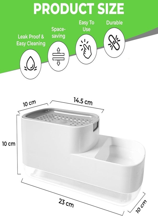 ACHARAJ Soap Dispenser for Kitchen Sink 2 in 1 with Sponge Holder Liquid Box and Sponge Included Dish Soap Pump Dispenser Premium Kitchen Soap Dispenser Countertop (1 pcs) - Image 2