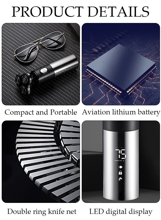 DUNISO Smart Shaver Portable Electric Shaver with LED Display Shaver  Waterproof Powerful Storm Shaver for Men Electric Razor, Portable USB Shaver for Travel - Image 2