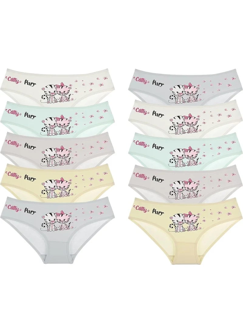 Donella 10 Pcs Color Printed Girl's Panties - 4171UY