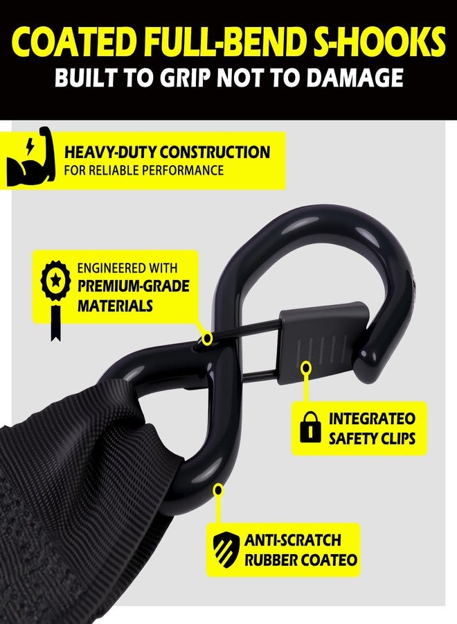 BCJCLTS Retractable Ratchet Straps 2" x 10ft, 3,000lb Break Strength, Heavy Duty Easy Release Tie Down for Trucks, Trailers, Motorcycles, ATVs, Secure Cargo Straps - Image 2
