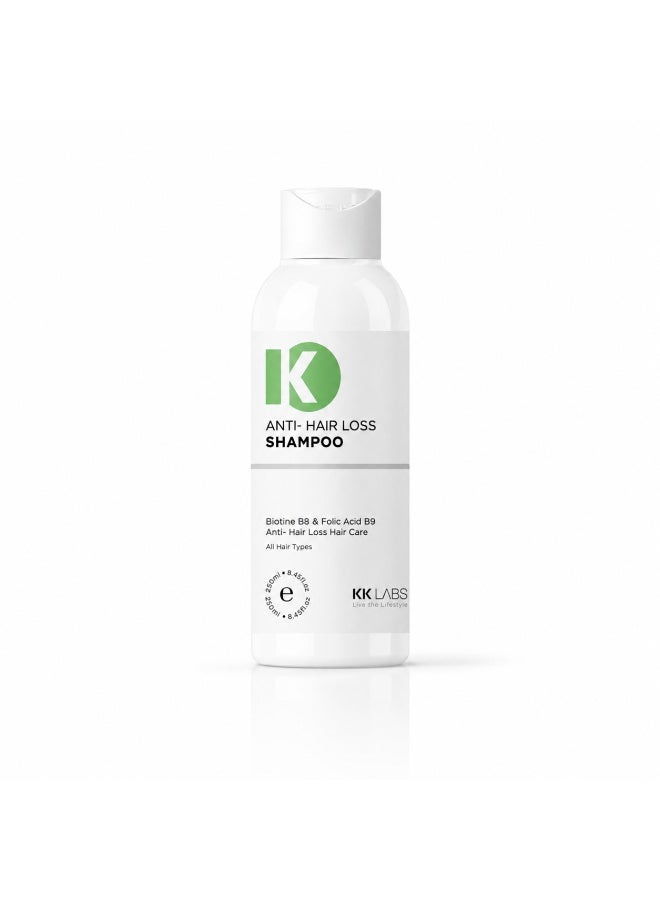 KK LABS Anti-Hair Loss Shampoo 200ml | Biotin B8, Folic Acid B9, Rice Protein & Amino Acid Complex | Nourishing Hair Care Shampoo for Stronger, Fuller-Looking Hair | Suitable for All Hair Types - Image 1
