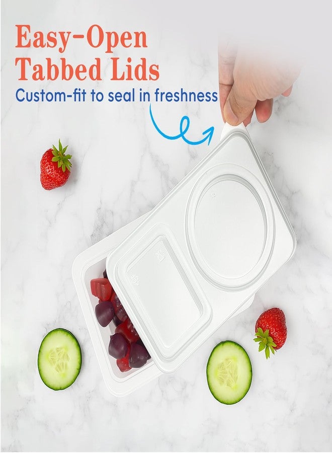 InnovHaus 20-Piece Set Reusable Snack Containers with Lids, 2 Compartment Snack Pack Containers for Food Storage & Meal Prep, Travel Snacks, Leakproof, Split-Proof - Image 2