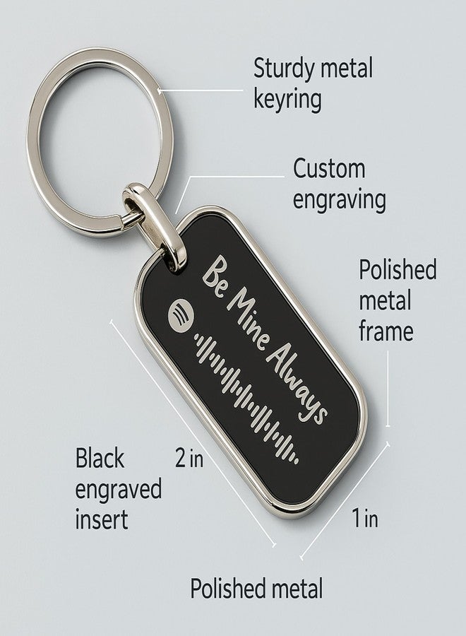 Tinydabba سلسلة مفاتيح معدنية تحمل رمز سبوتيفاي مخصص من tinydabba - رسالة واسم محفوران حسب الطلب - هدية مميزة له أو لها - امسح ضوئيًا لتشغيل الأغنية أو قائمة التشغيل - هدية مثالية للذكرى السنوية، عيد الميلاد، أو عيد الحب - Image 3