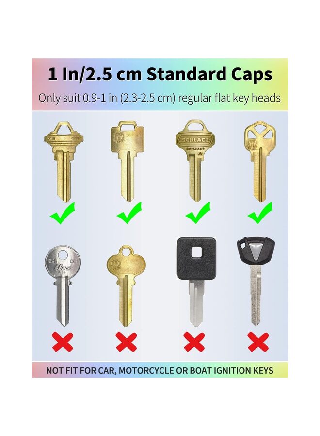 Generic 80Pcs Key Cap Tags Set in Plastic Key Identifier Coding Label Covers for Standard Flat House Keys (Not Suitable for Odd-Shaped Keys), 2 Styles - Image 4