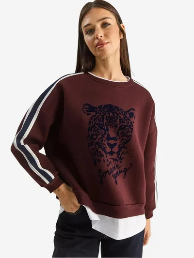 Bianco Lucci LUCCI Crew Neck Printed Sweatshirt