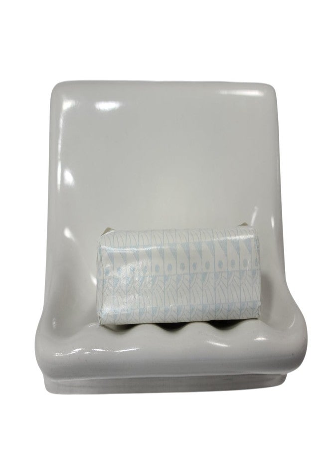 Daltile Snow White Ceramic Tile Soap Dish Shower Tray Vintage Mid Century Modern Retro - Image 2