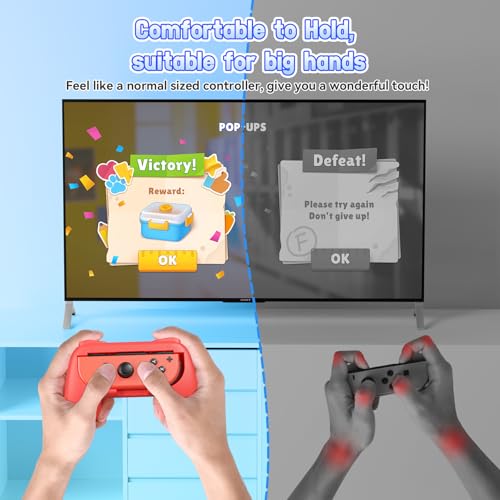 FASTSNAIL 4 Pack Grips Kit Compatible with Nintendo Switch for Joy Con, Wear-Resistant Grip Controller for Joy con & OLED Model with 12 Thumb Grip - Image 5